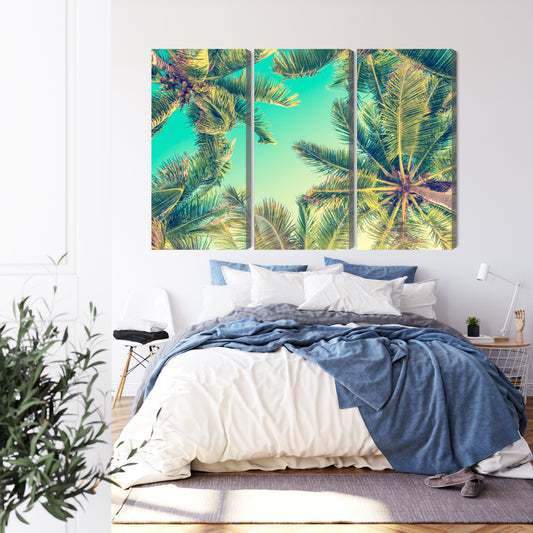 Obraz Wieloczęściowy Widok Z Dołu Na Palmy