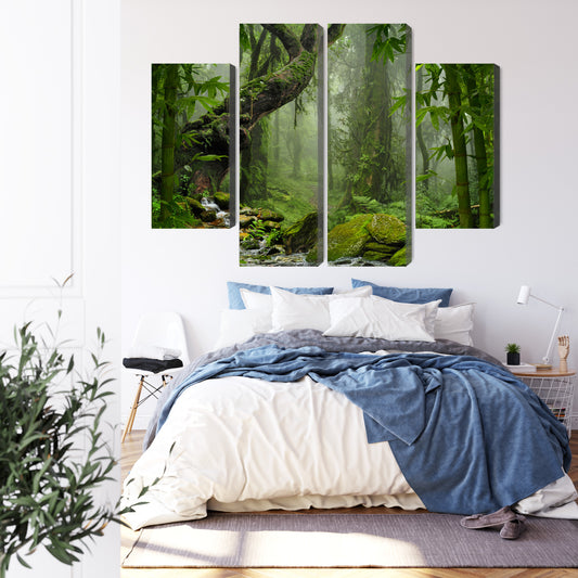 Obraz Wieloczęściowy Zieleń Lasu Deszczowego