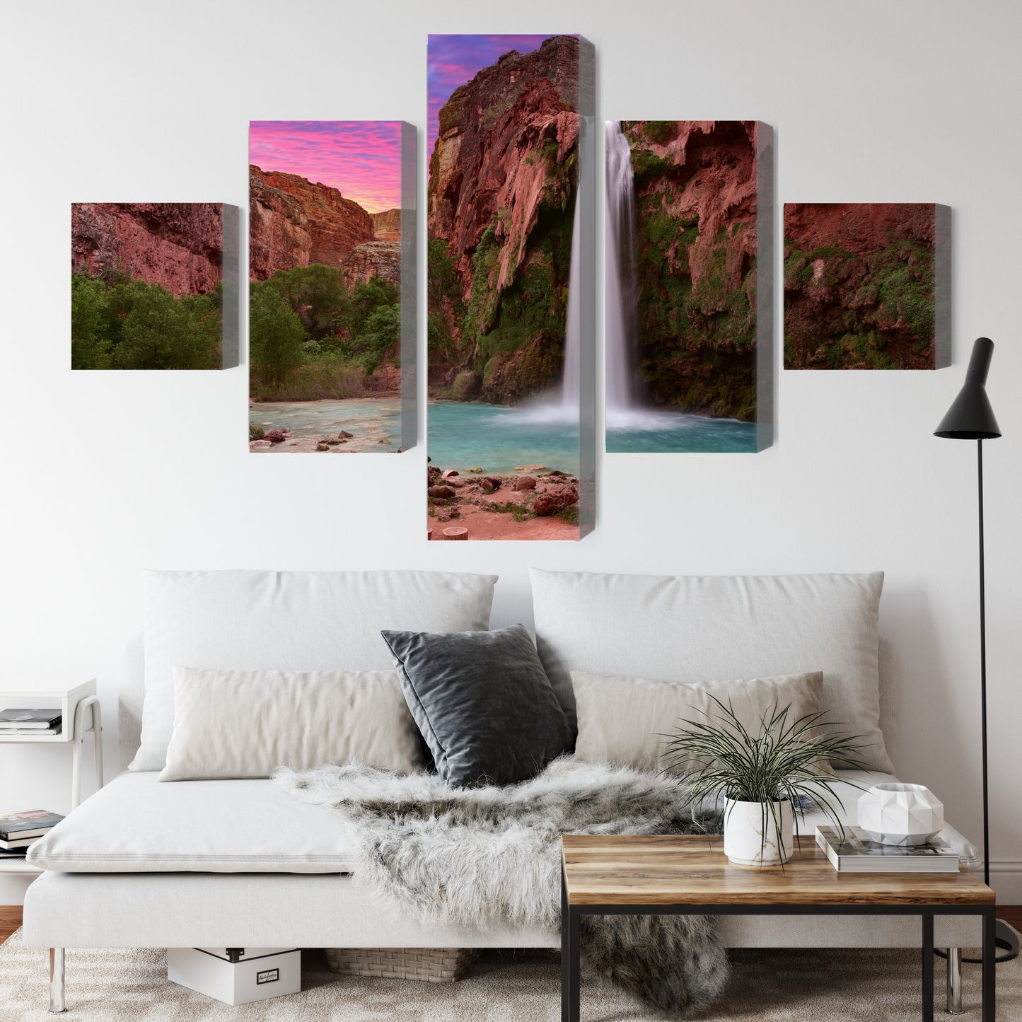 Obraz Wieloczęściowy Wodospady Havasupai