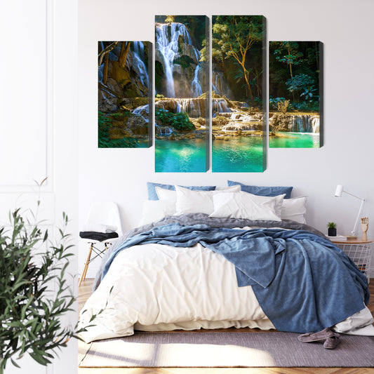 Obraz Wieloczęściowy Wodospad Kuang Si
