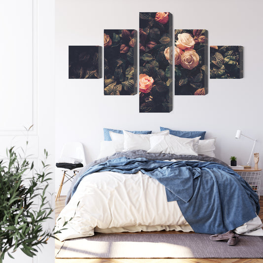 Obraz Wieloczęściowy Pastelowe Róże W Stylu Vintage