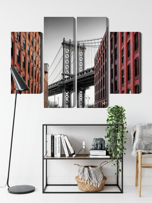 Obraz Wieloczęściowy Widok Na Most Manhattan Bridge Z Ulicy Washington Street