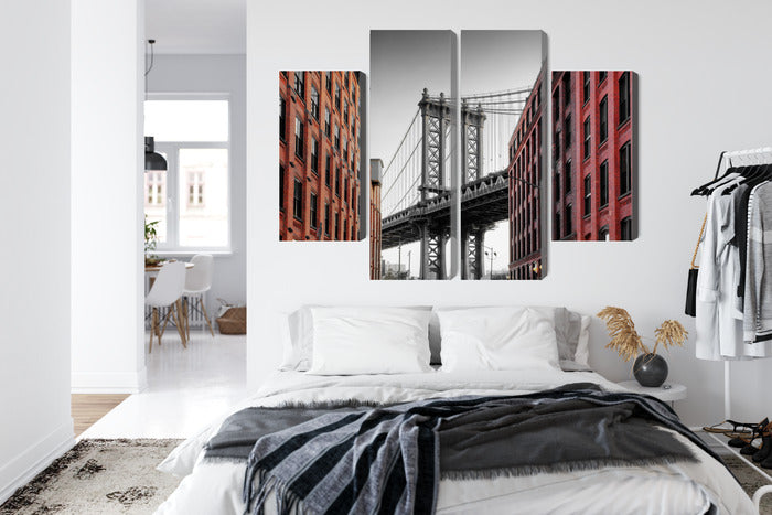 Obraz Wieloczęściowy Widok Na Most Manhattan Bridge Z Ulicy Washington Street
