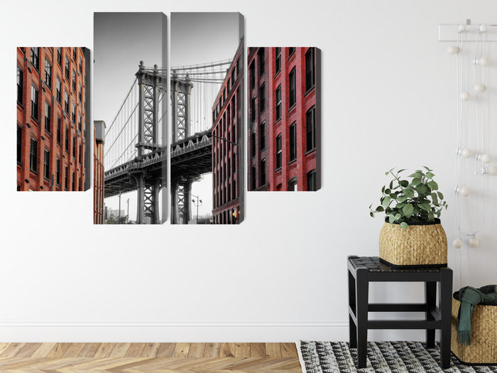 Obraz Wieloczęściowy Widok Na Most Manhattan Bridge Z Ulicy Washington Street