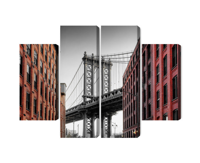 Obraz Wieloczęściowy Widok Na Most Manhattan Bridge Z Ulicy Washington Street