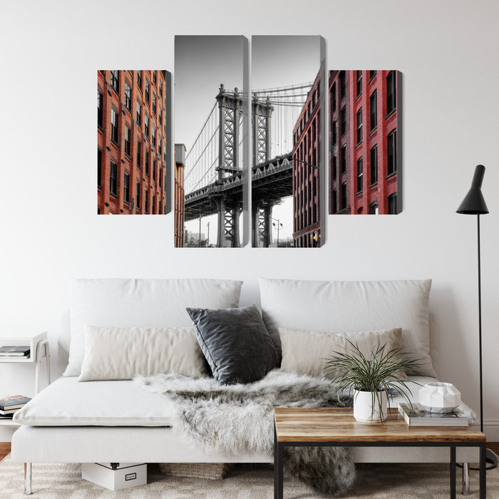 Obraz Wieloczęściowy Widok Na Most Manhattan Bridge Z Ulicy Washington Street