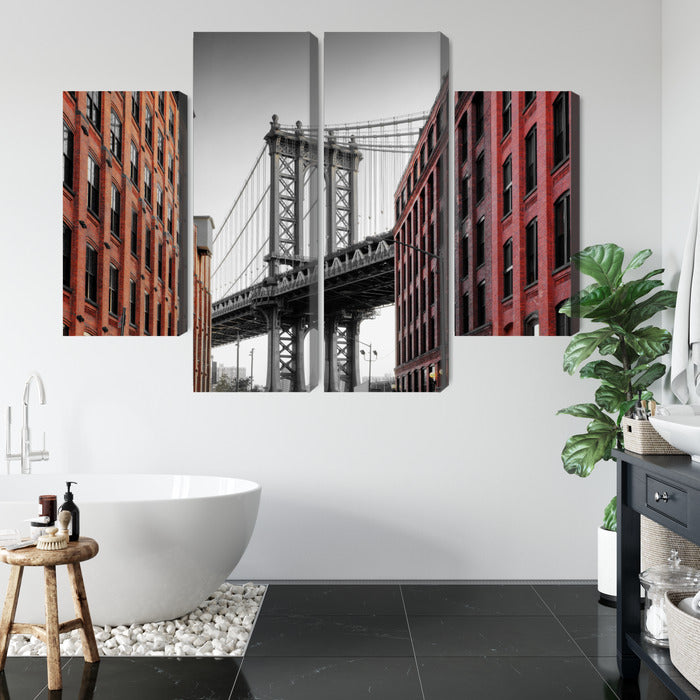 Obraz Wieloczęściowy Widok Na Most Manhattan Bridge Z Ulicy Washington Street