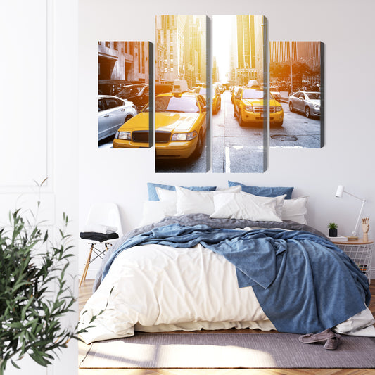 Obraz Wieloczęściowy Taxi W Słońcu Nyc