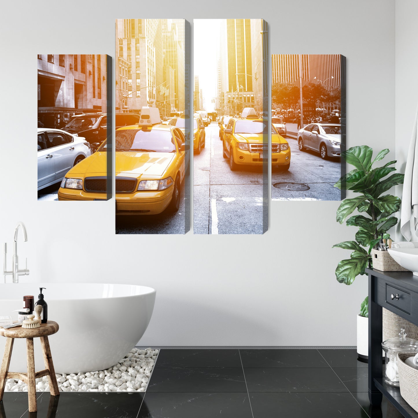 Obraz Wieloczęściowy Taxi W Słońcu Nyc