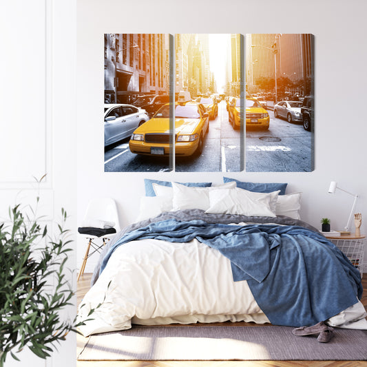 Obraz Wieloczęściowy Taxi W Słońcu Nyc