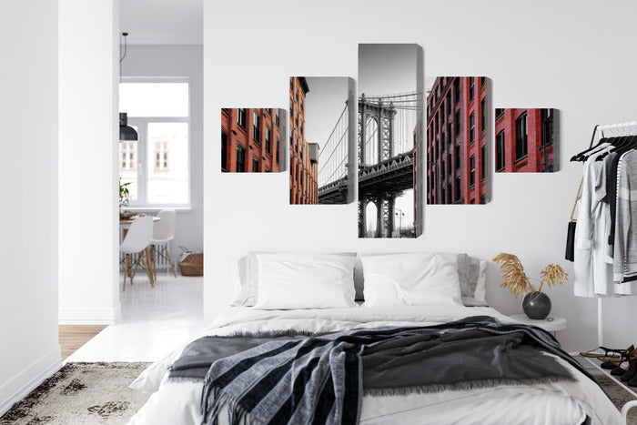 Obraz Wieloczęściowy Widok Na Most Manhattan Bridge Z Ulicy Washington Street