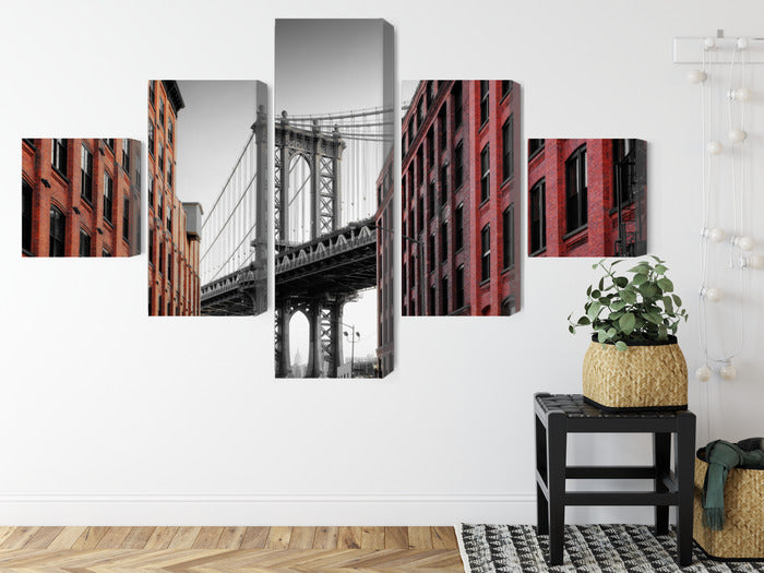 Obraz Wieloczęściowy Widok Na Most Manhattan Bridge Z Ulicy Washington Street
