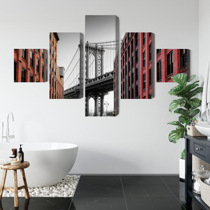 Obraz Wieloczęściowy Widok Na Most Manhattan Bridge Z Ulicy Washington Street