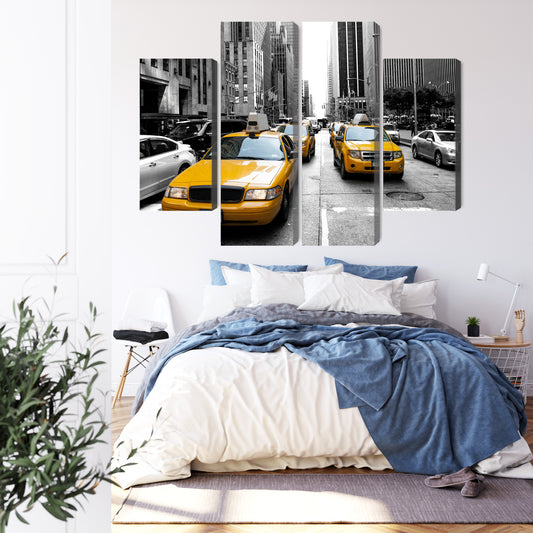 Obraz Wieloczęściowy Taksówki W Nowym Jorku