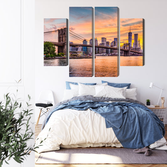 Obraz Wieloczęściowy Panoramiczny Krajobraz Nowego Jorku