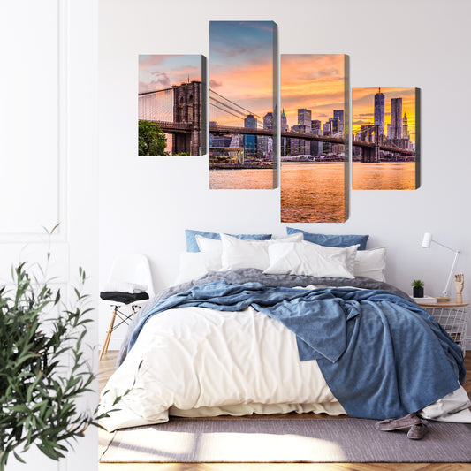 Obraz Wieloczęściowy Panoramiczny Krajobraz Nowego Jorku