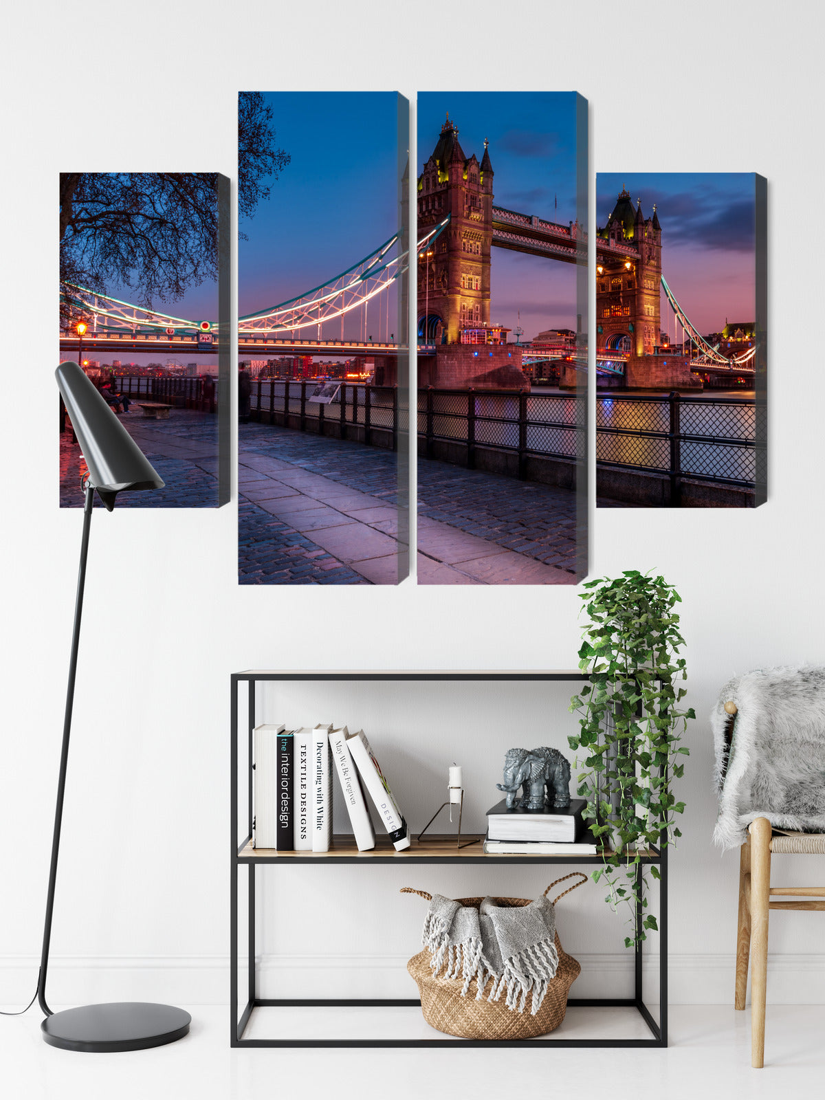 Obraz Wieloczęściowy Tower Bridge W Londynie O Zachodzie Słońca