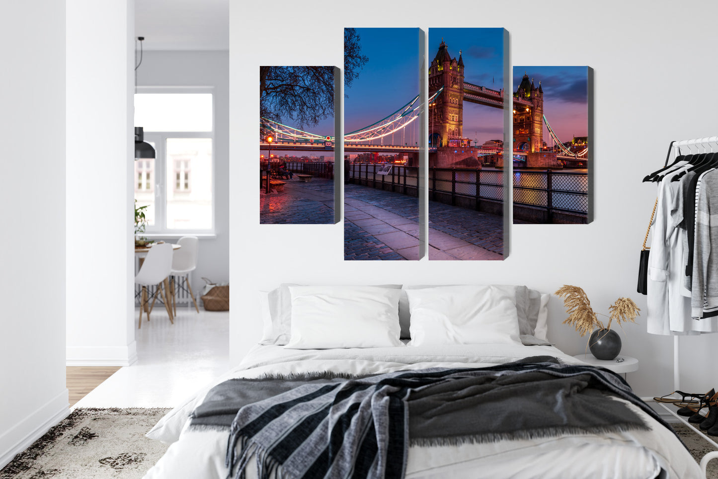 Obraz Wieloczęściowy Tower Bridge W Londynie O Zachodzie Słońca