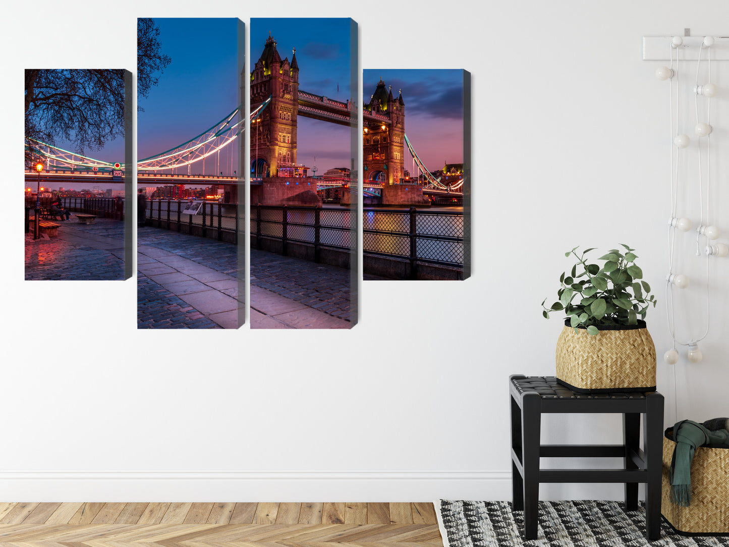 Obraz Wieloczęściowy Tower Bridge W Londynie O Zachodzie Słońca