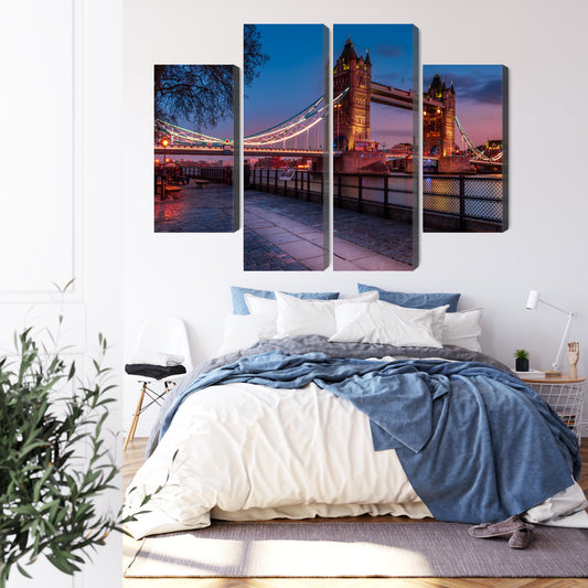 Obraz Wieloczęściowy Tower Bridge W Londynie O Zachodzie Słońca