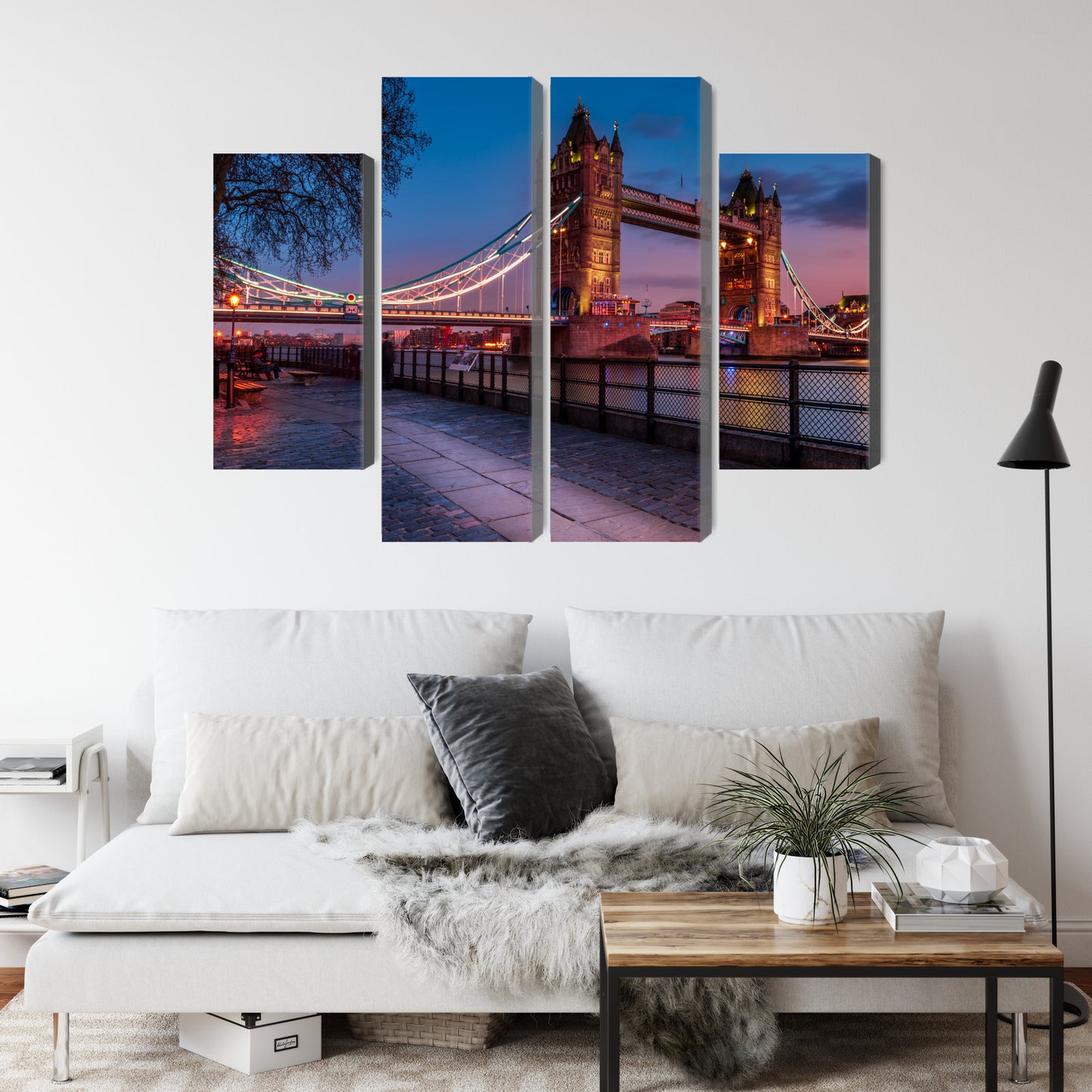 Obraz Wieloczęściowy Tower Bridge W Londynie O Zachodzie Słońca