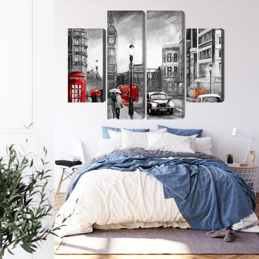 Obraz Wieloczęściowy Widok Ulicy Londynu