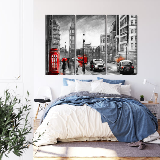 Obraz Wieloczęściowy Widok Ulicy Londynu