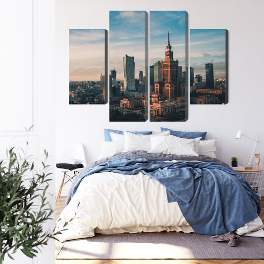 Obraz Wieloczęściowy Warszawa I Widok Na Pałac Kultury