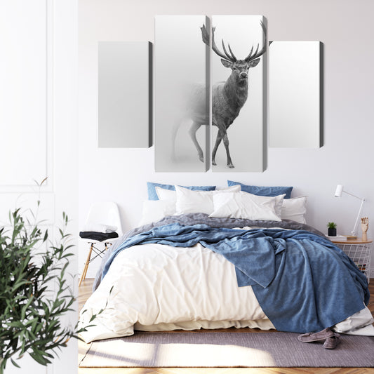 Obraz Wieloczęściowy Dostojny Jeleń We Mgle