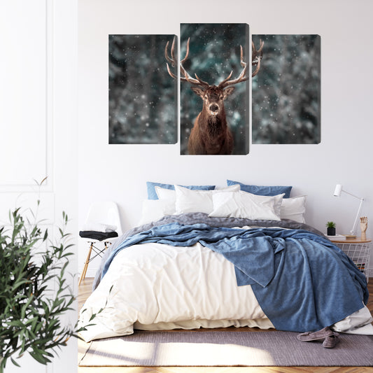 Obraz Wieloczęściowy Jeleń W Lesie 3D