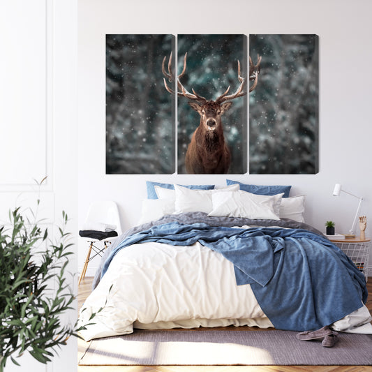 Obraz Wieloczęściowy Jeleń W Lesie 3D