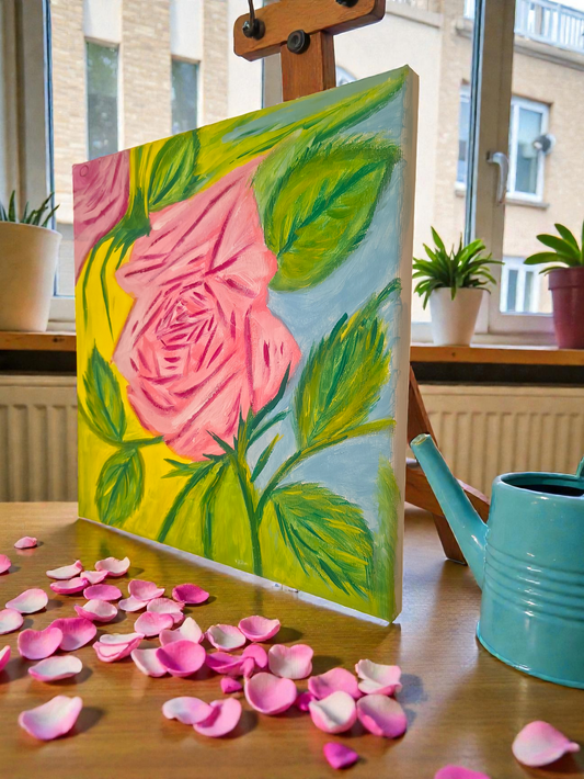Rosenblüte – Abstrakte Acrylmalerei