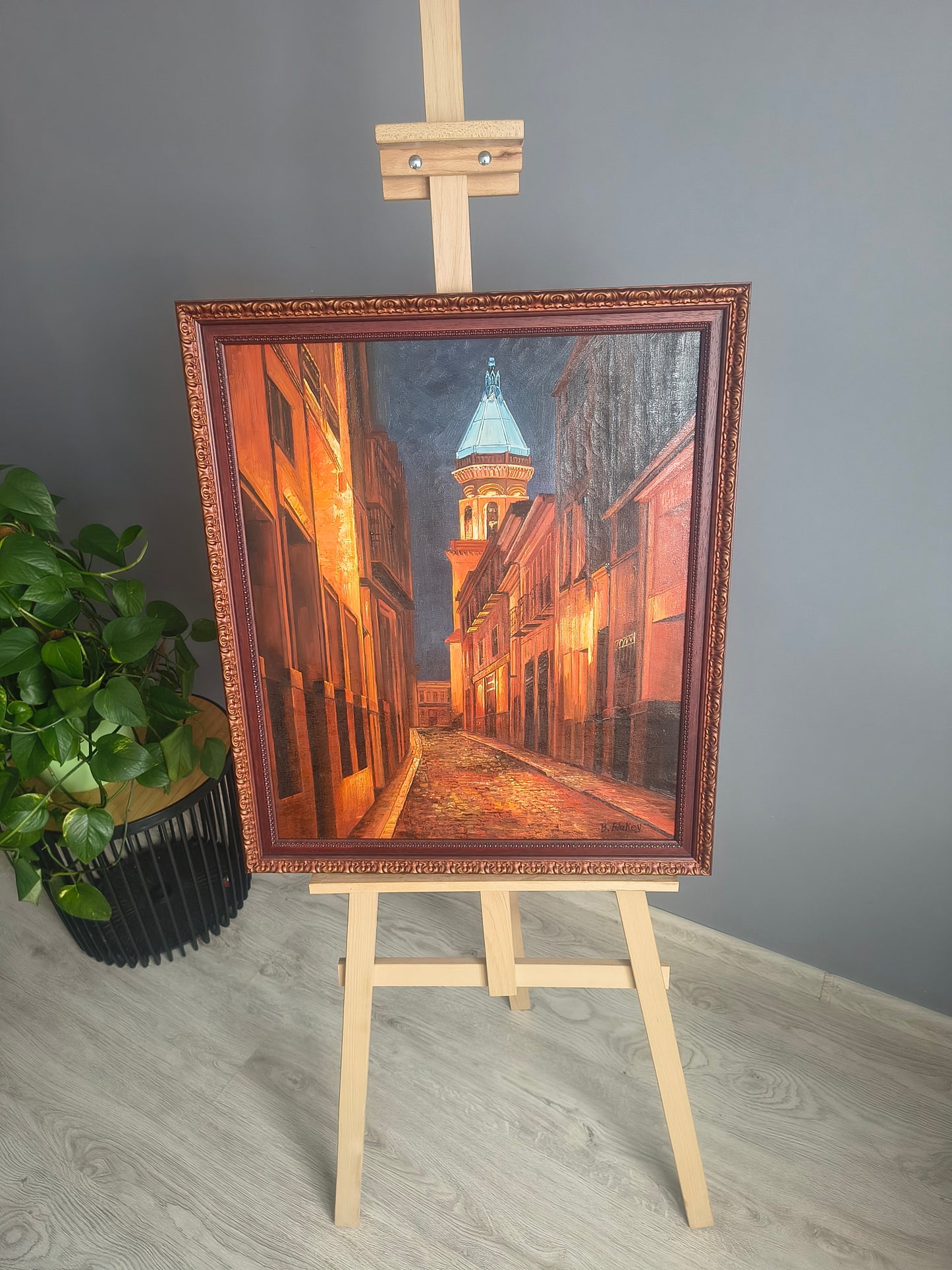 Nachtstraße – Stadt im warmen Licht