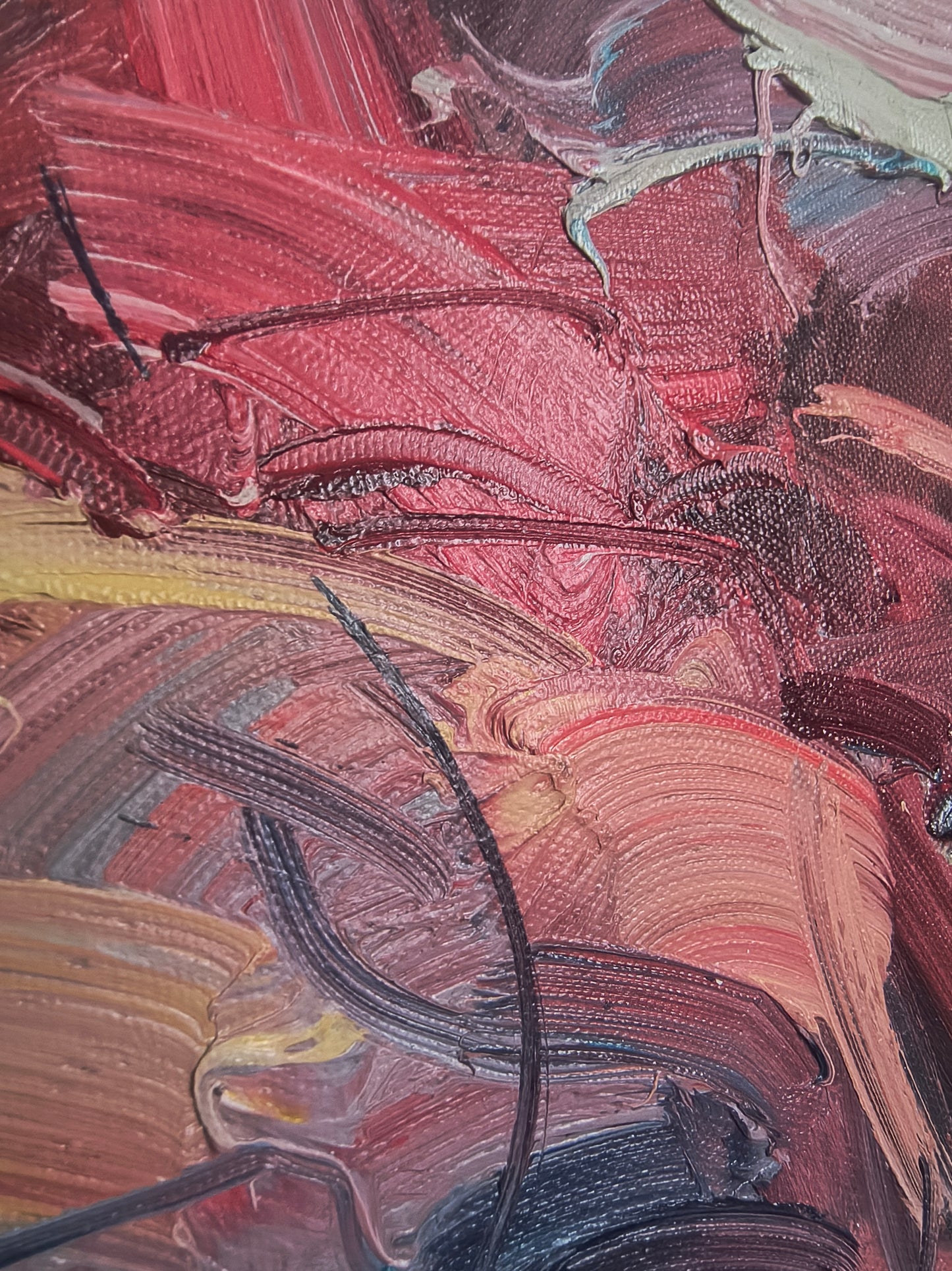 Frau in Rot – Impression mit Blumen