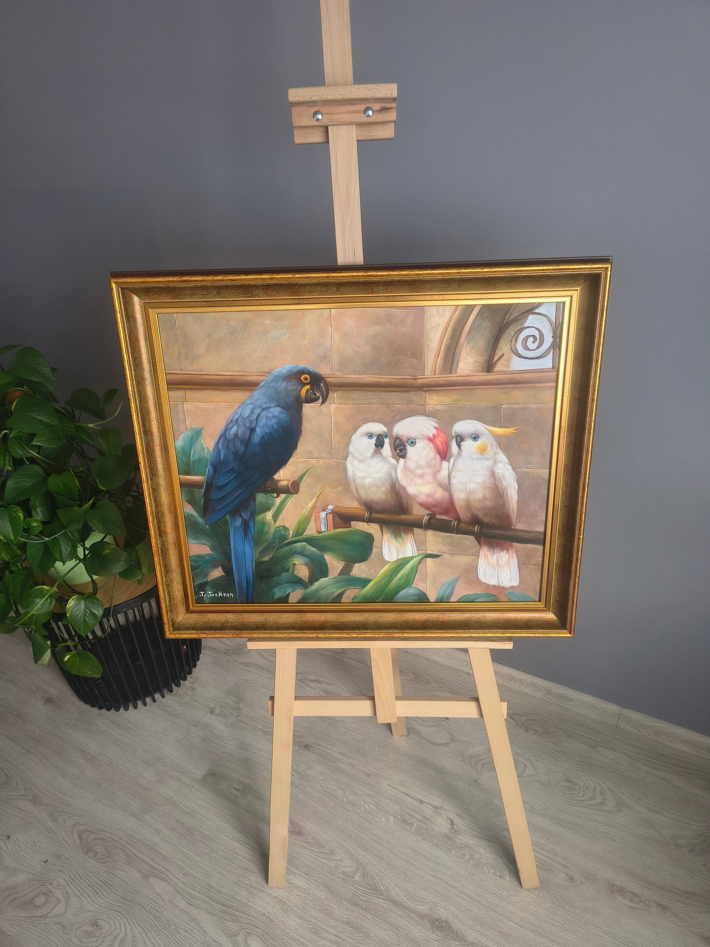 Papageien auf einem Ast – Farbenfrohes exotisches Thema