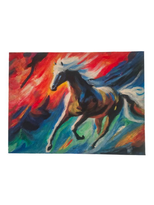 Galopujący Koń – Dynamiczny Ekspresyjny Pejzaż