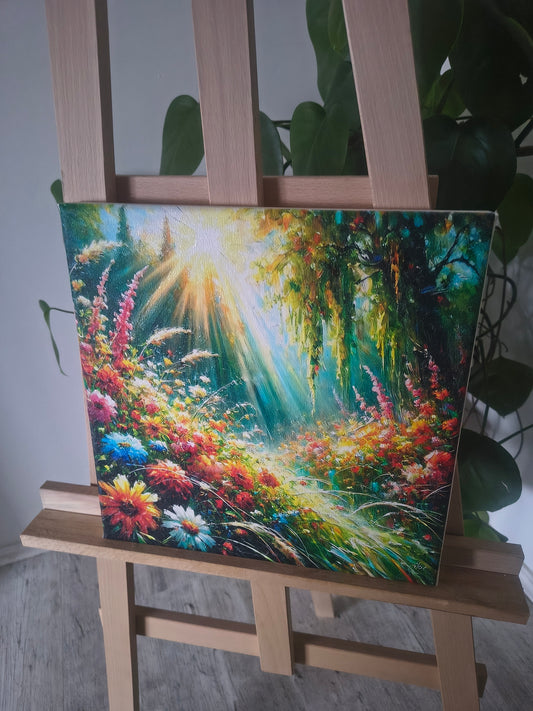 Letnia Polana – Kwiaty w Promieniach Słońca