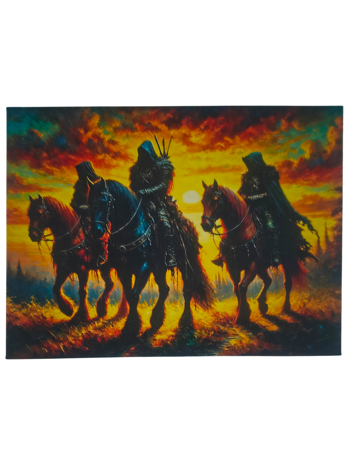 Jeźdźcy Mroku – Epicka Scena Fantasy o Zachodzie Słońca