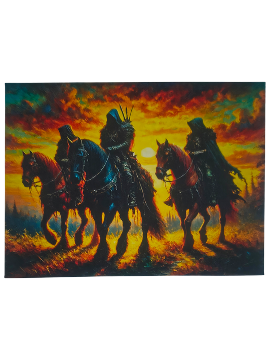 Jeźdźcy Mroku – Epicka Scena Fantasy o Zachodzie Słońca