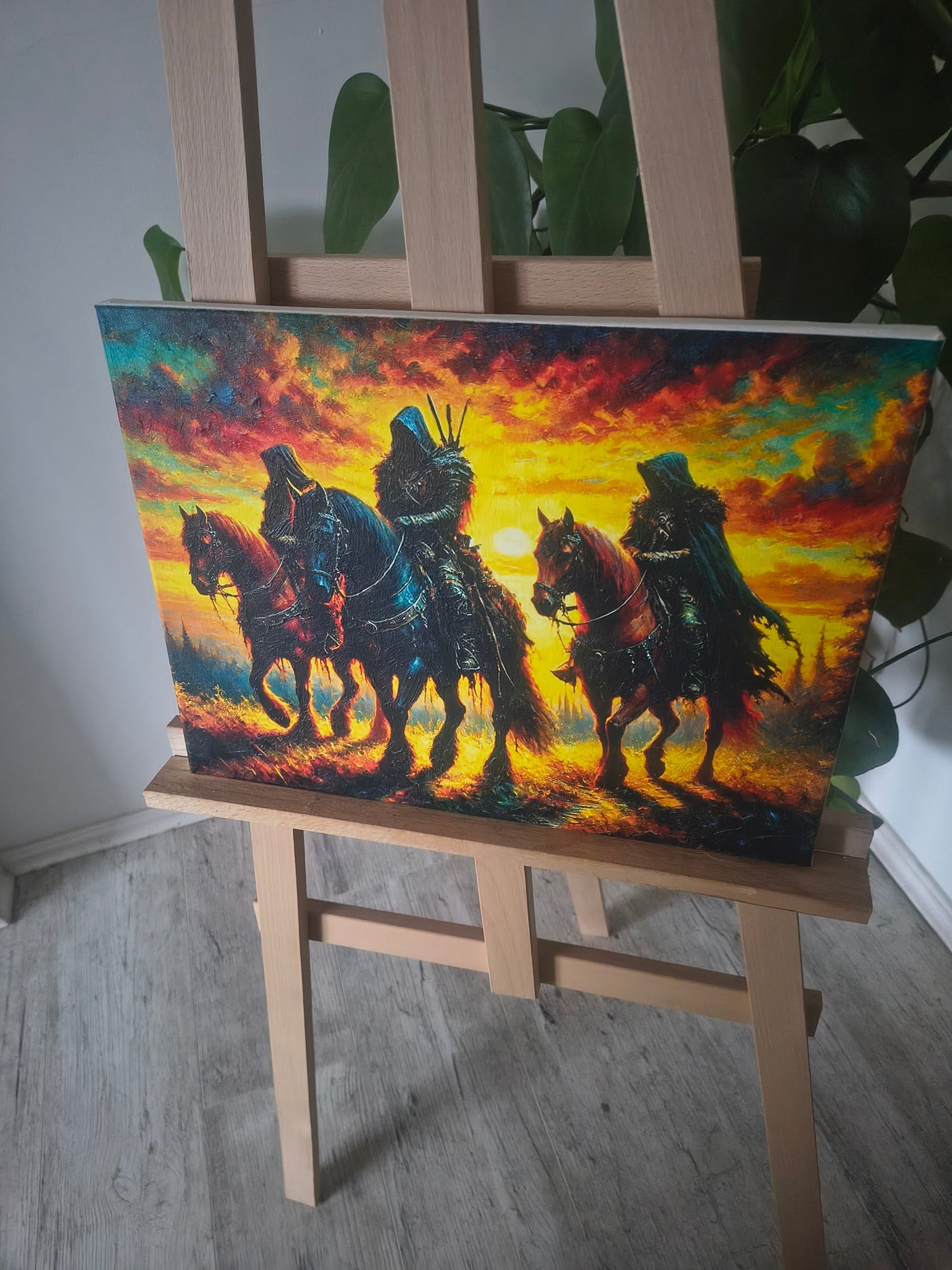 Jeźdźcy Mroku – Epicka Scena Fantasy o Zachodzie Słońca