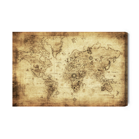 Obraz Na Płótnie Starożytna Mapa Świata Vintage