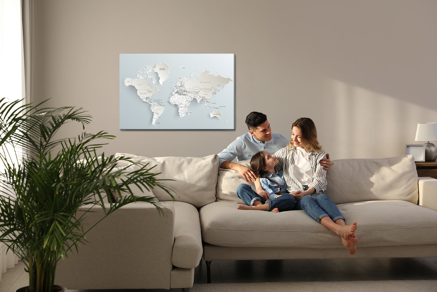 Obraz Na Płótnie Mapa Świata Z Efektem 3D