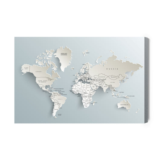 Obraz Na Płótnie Mapa Świata Z Efektem 3D