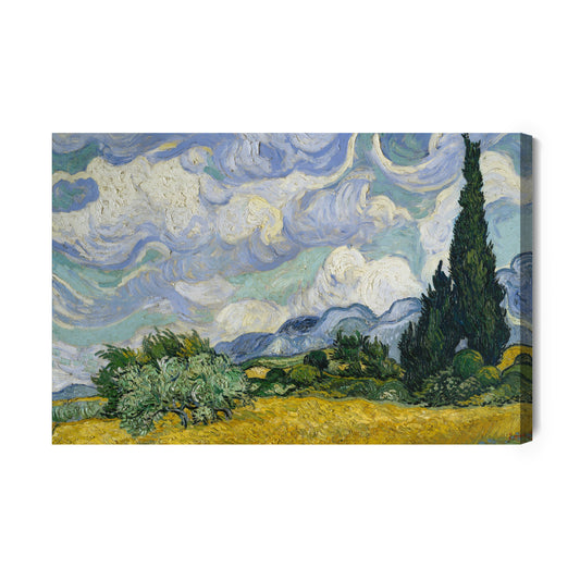 Obraz Na Płótnie Vincent Van Gogh &quot;Pole Pszenicy Z Cyprysami&quot; Reprodukcja