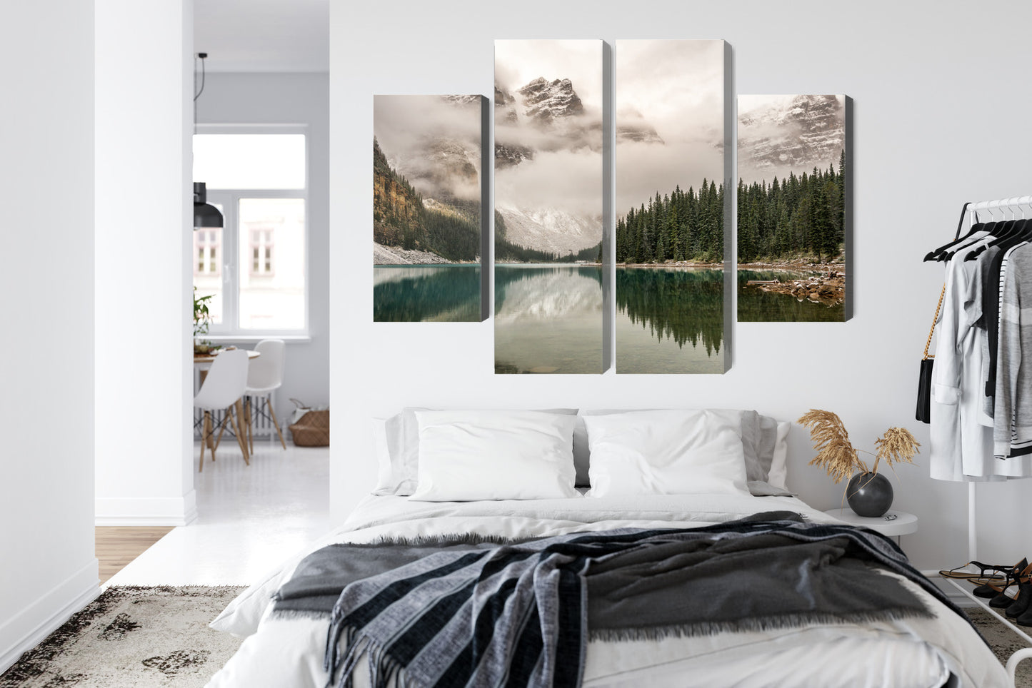 Obraz Wieloczęściowy Jezioro Moraine W Parku Narodowym Banff, Kanada