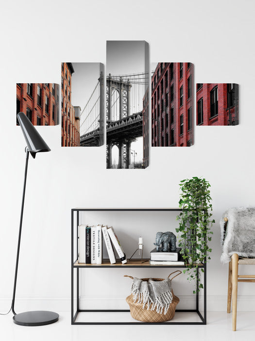Obraz Wieloczęściowy Widok Na Most Manhattan Bridge Z Ulicy Washington Street