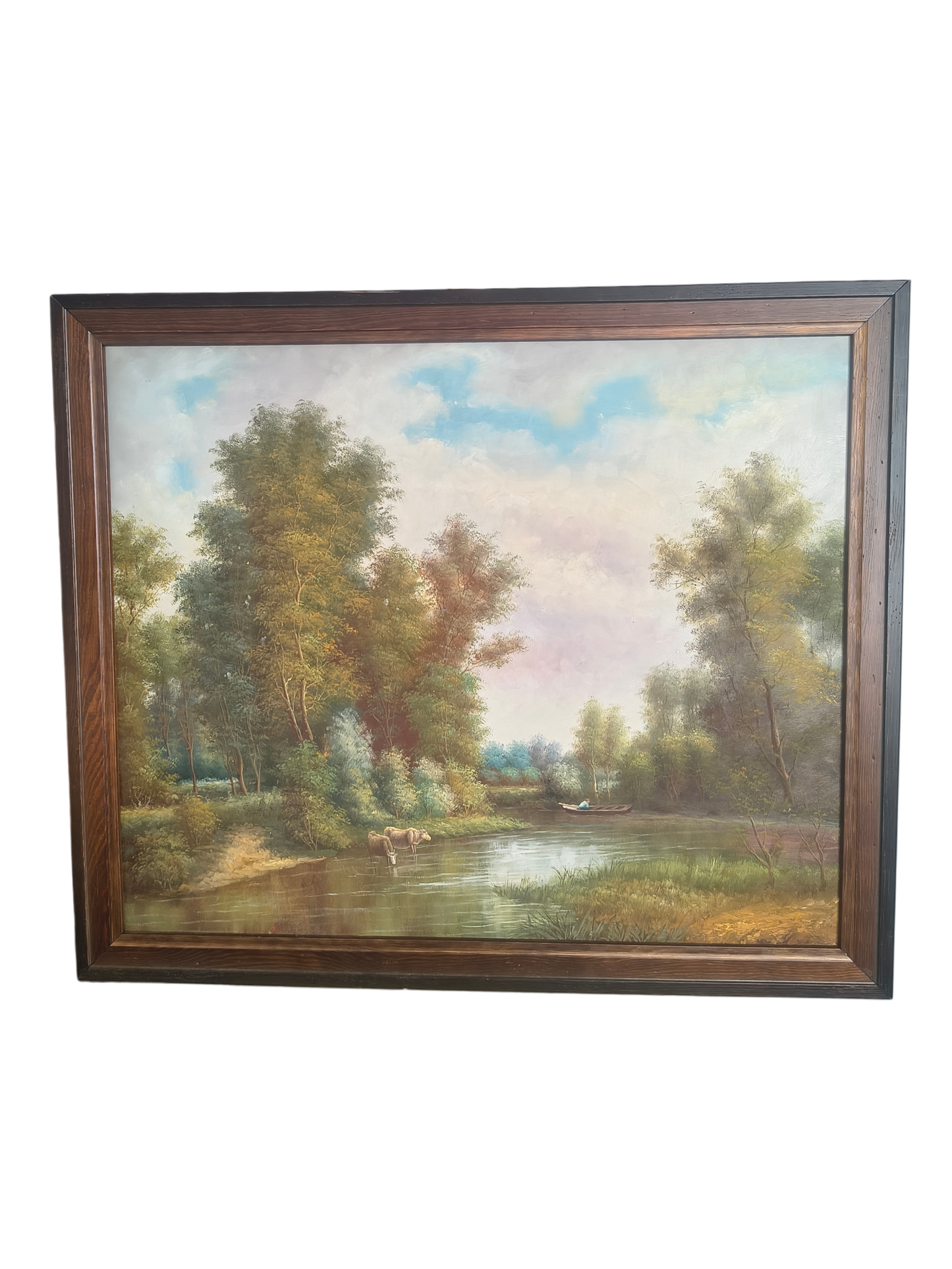 Waldufer – Landschaft mit einem Boot