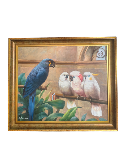 Papugi na Gałęzi – Barwny Egzotyczny Motyw