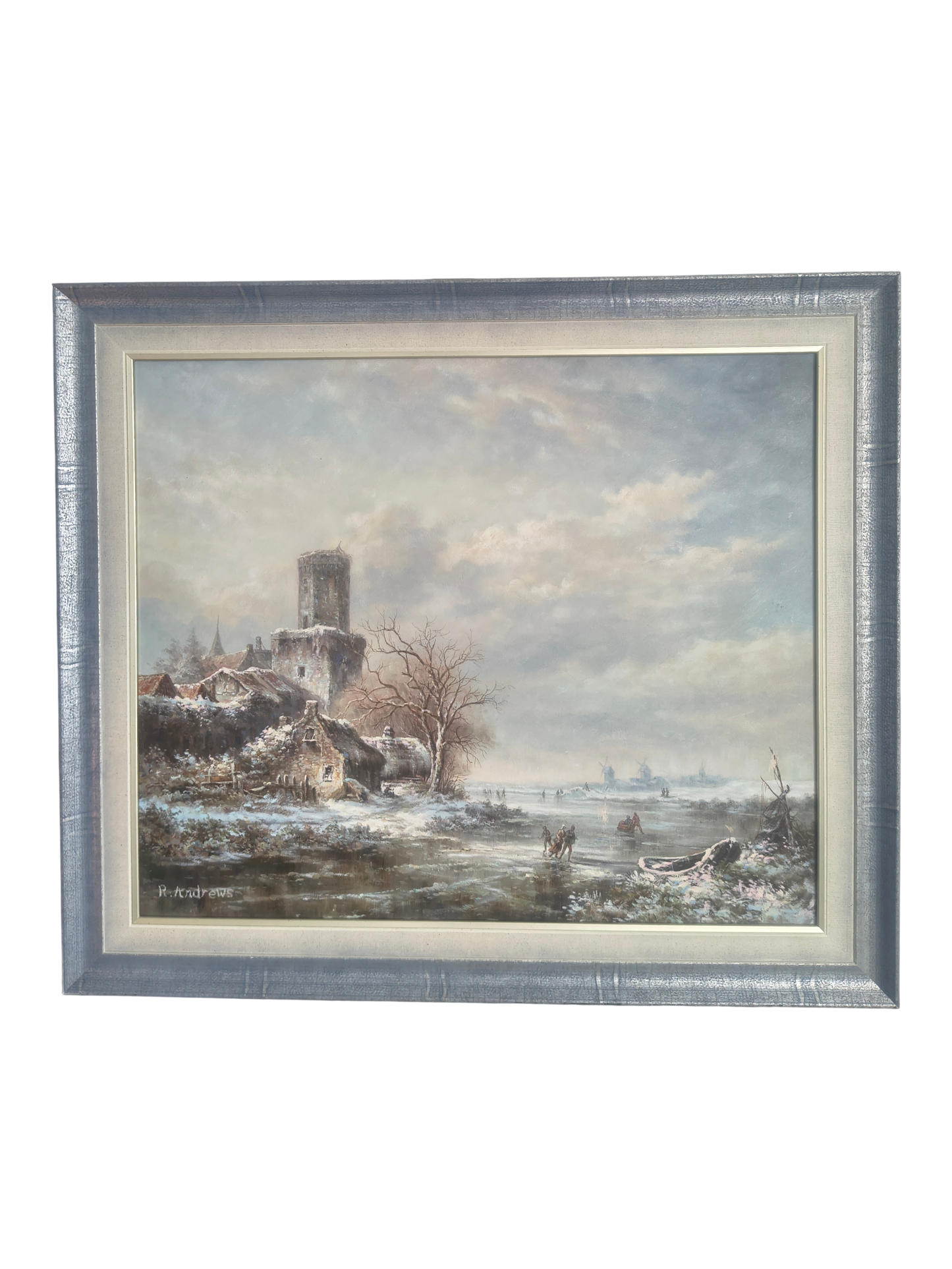 Winterlandschaft mit Ruinen – Frostiger Fluss