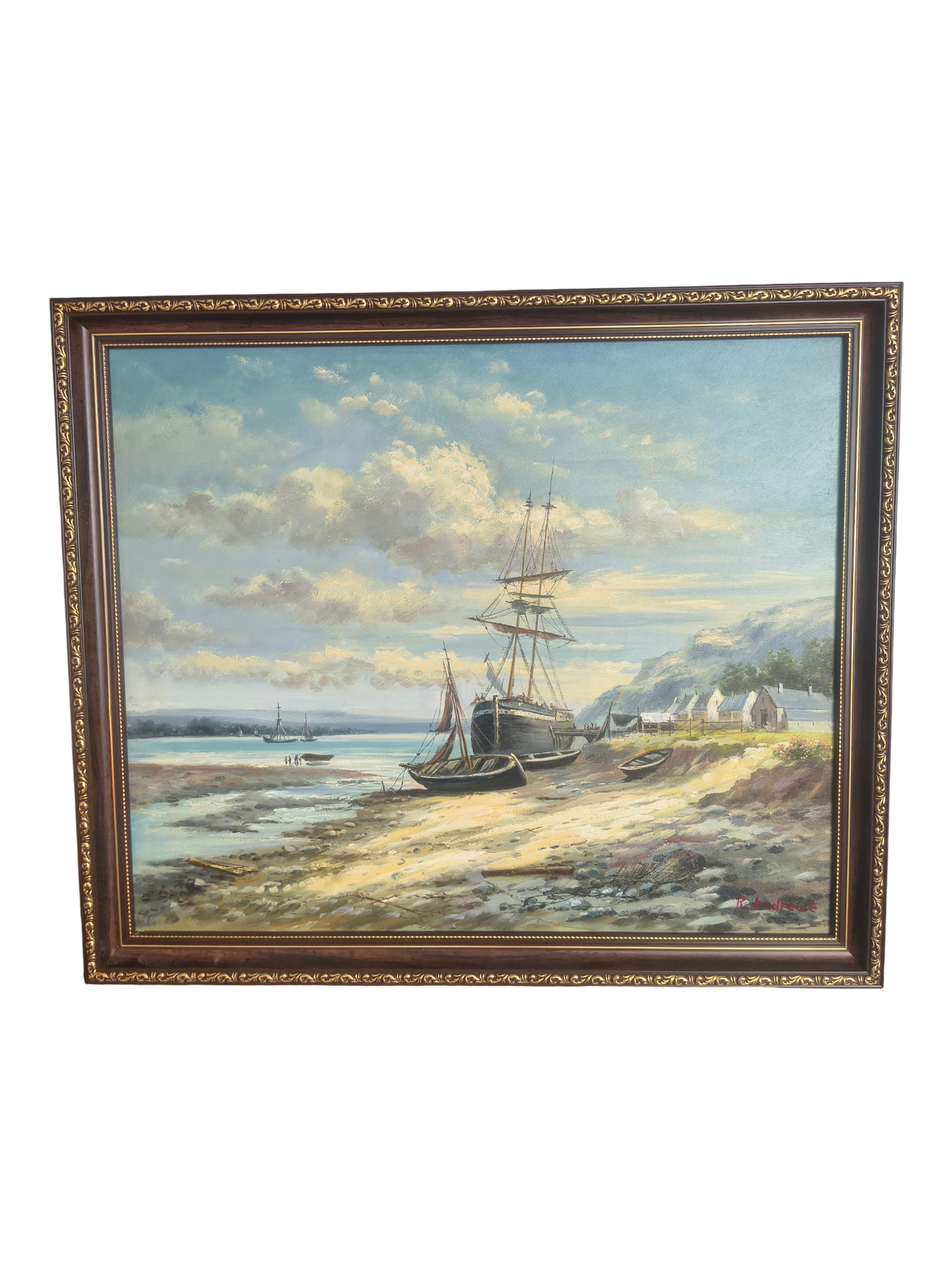 Segelschiffe an der Sandküste